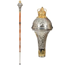 Drum Major's Mace for Children | Silver-Gold | Chased